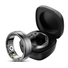 findtime Smart Ring for Men Women Gold Fitness Ring Android iOS Fitness Tracker Heart Rate Blood Oxygen Sleep Monitor Activity Tracker for Sports Time, Distance, Calories (black, #8-inner cir 57.5mm)