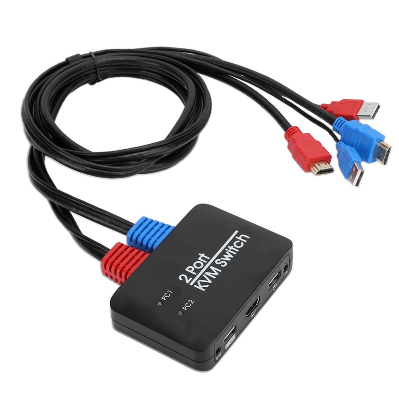 2‑Port KVM Switch USB 2.0 HDMI Umschalter for Windows/IOS/OS X/Linux/Netware/Unix/Android