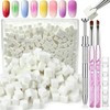 GEMSANVA 200Pcs Soft Nail Sponges Set,With Grabbing Pen & Clean