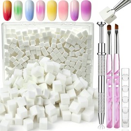 GEMSANVA 200Pcs Soft Nail Sponges Set,With Grabbing Pen & Clean Up Brushes
