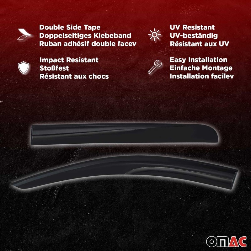 OMAC Window Visor Vent Rain Guard Deflector for VW Eurovan