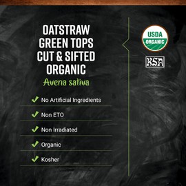 Frontier Co-op Organic Oatstraw Green Tops, Cut and Sifted - Oat Straw Herb for Tea, Bath, Wellness Use - Kosher | 16 Ounce (Pack of 1)