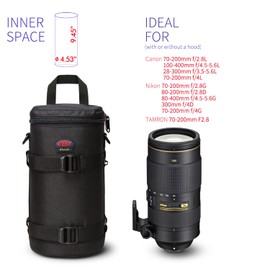 Lens Pouch For DSLR Camera Lens Fits for Canon, Nikon, Pentax, Sony, Olympus, Panasonic, and other Lens BL-0009