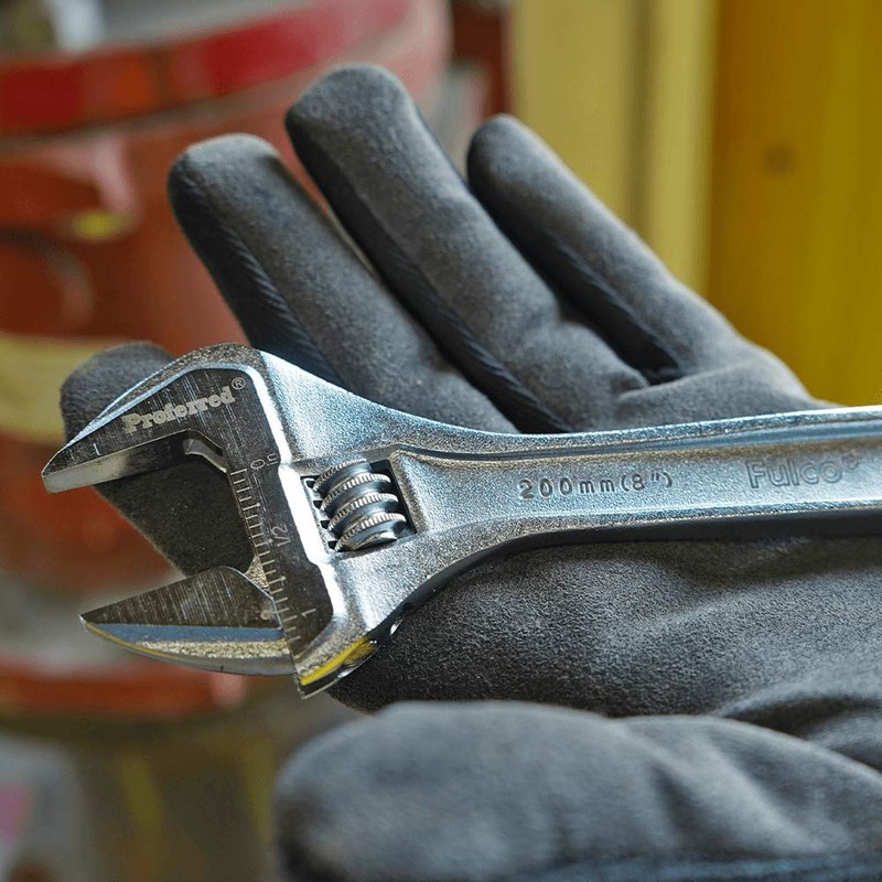 Proferred T05053 Standard Adjustable Wrench, Chrome Finish, 8"