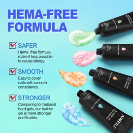 AIMEILI Poly Nail Extension Gel Glow in the Dark Builder Nail Gel Hema Free Poly Nail Enhancement Nail Art Design DIY Salon Nail At Home Gift for Women Nail Gel - 024