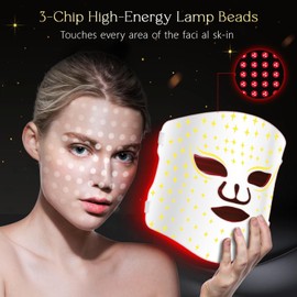 URMARK Red Light for Face, 7 Colors LED Face Light, Portable Facial Red Led Mask at Home Use