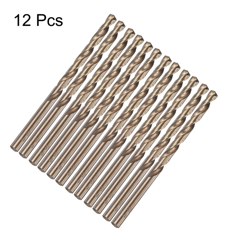 sourcing map 12pcs Cobalt Drill Bit, #6 0.204" HSS-CO Aircraft