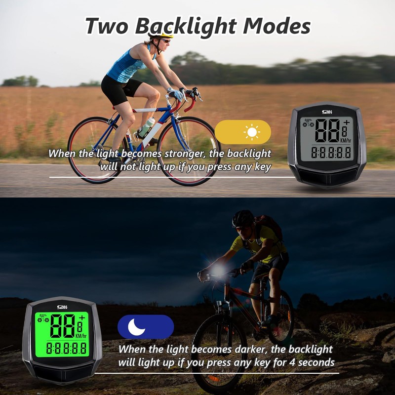 AMFUN Bike Computer-Universal 16 Functions-IPX5 Waterproof -GPS Speedometer, Backlit Touch