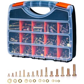 Surtido de 700 tornillos métricos, M6 M8 M10 M12, grado 8.8 resistente, chapado en zinc amarillo, 10-50 mm de longitud, kit de pernos y tuercas