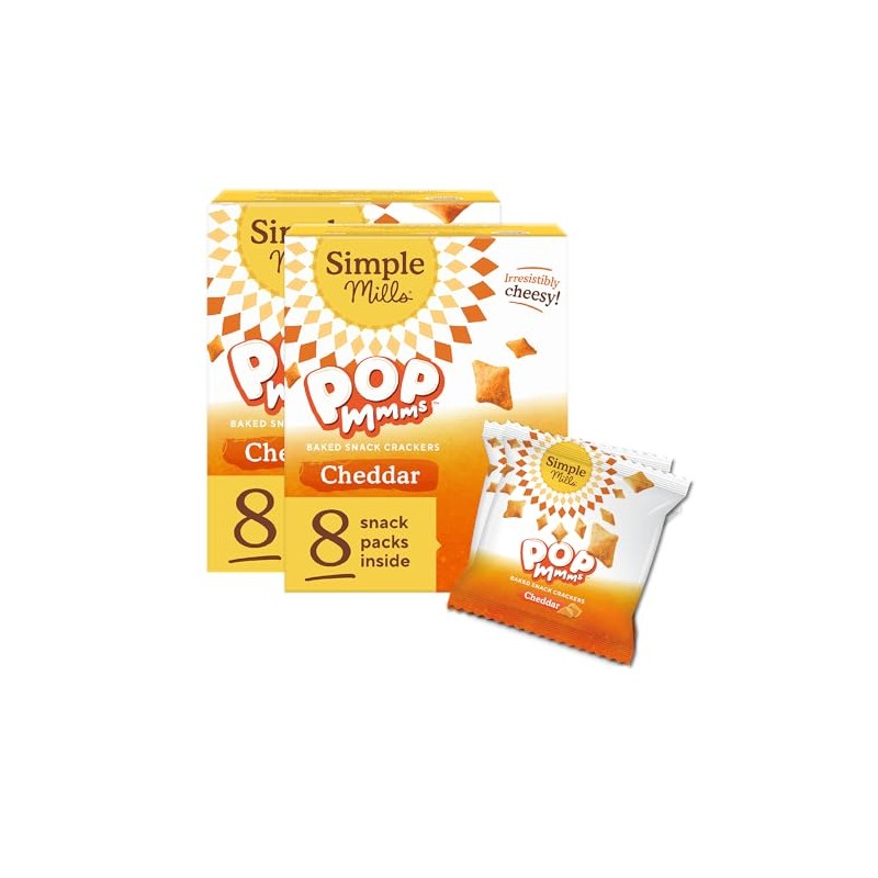 Simple Mills Pop Mmms Cheddar Baked Snack Pack Crackers, Gluten
