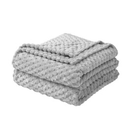 Good Nite Flannel Blanket, Cuddly Blanket, Fluffy Sofa Blanket, Bedspread for All Seasons, Autumn, Winter, Sofa Throw, Warm and Cosy (130 x 150 cm, Grey)