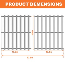 KEESHA 304 Food Grade Stainless Steel Grates Insert for Weber Crafted Genesis II 400 Series Grill Grates for Weber Genesis ll E-410/S-410, LX E-410/LX E-440, E435/S 435, SE-410, LX 440/LX S-440