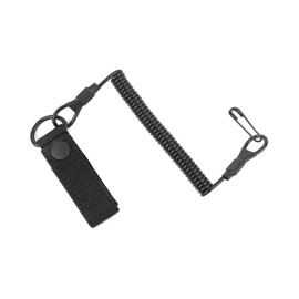 XDGBGFN Key Chain Lanyard Extendable Safety Rope Spiral Carabiner Key Chain for Camping Hiking Climbing Fishing Outdoor, black