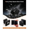 Probrico 1 Pack Black Square Door Knobs, Modern Heavy Duty