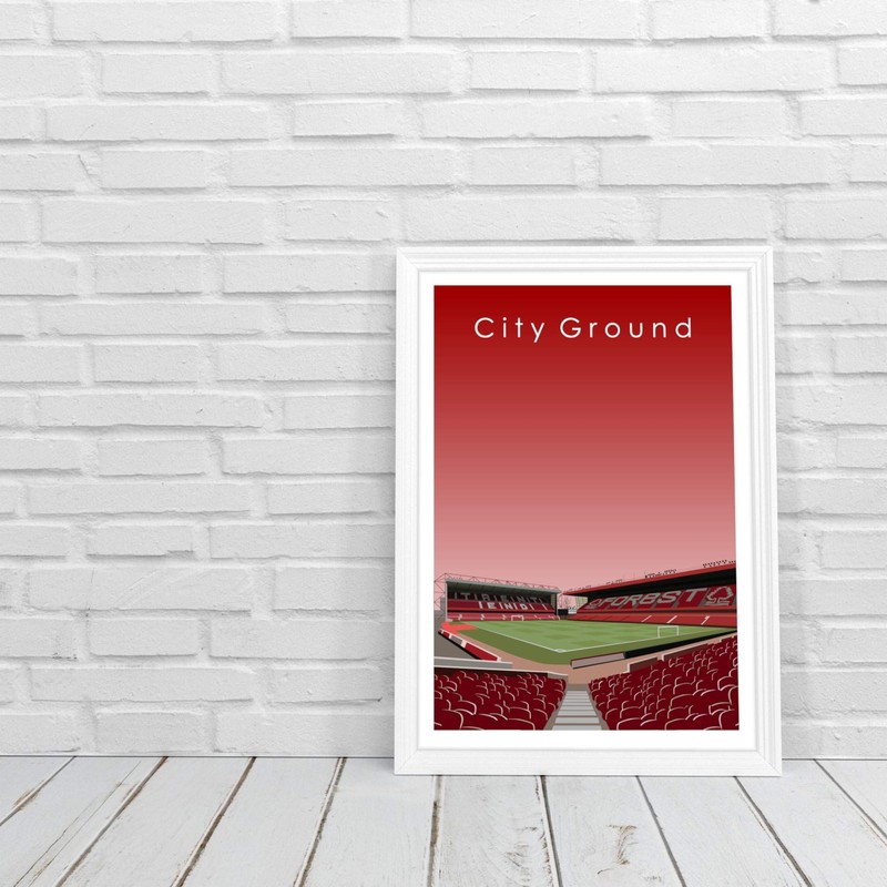 GroundDesigns NOTTINGHAM FOREST Football Gift CITY GROUND Stadium Art Unframed