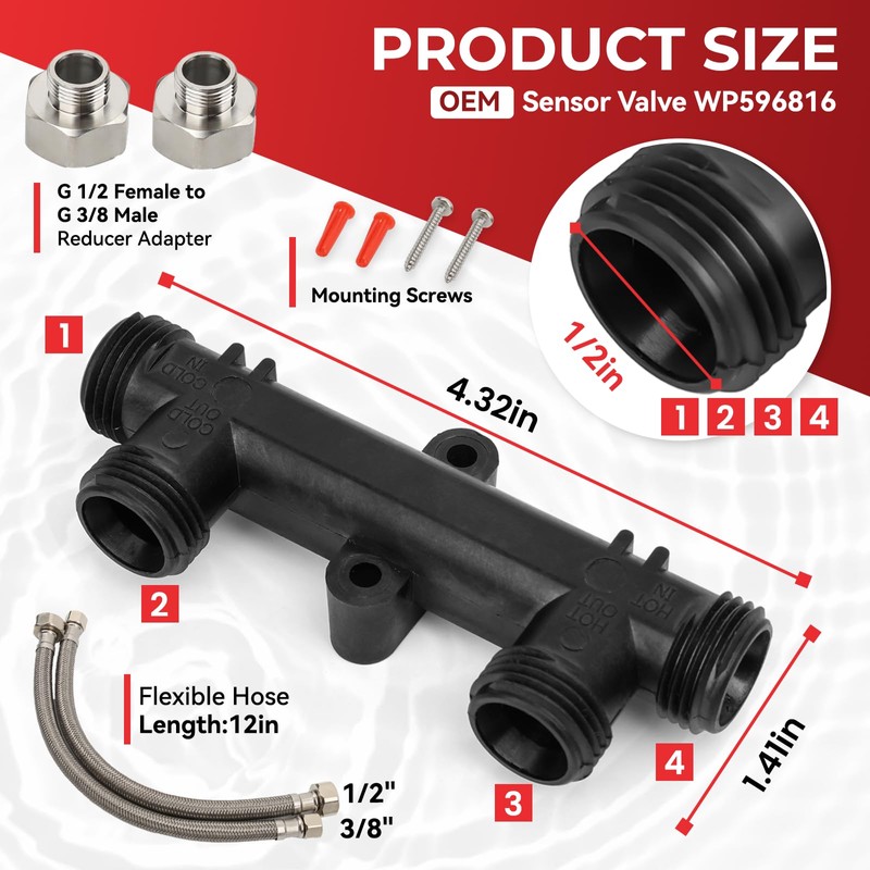WP596816 OEM Replacement Watts Hot Water Recirculating Pump Kit 500800/500805,