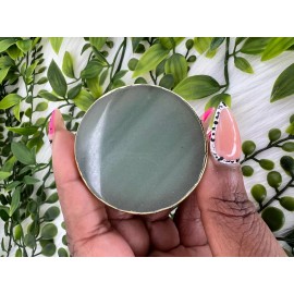 Does Not Apply Green Aventurine Round Phone Grip - Green Aventurine Circle Shaped Stone - 2"