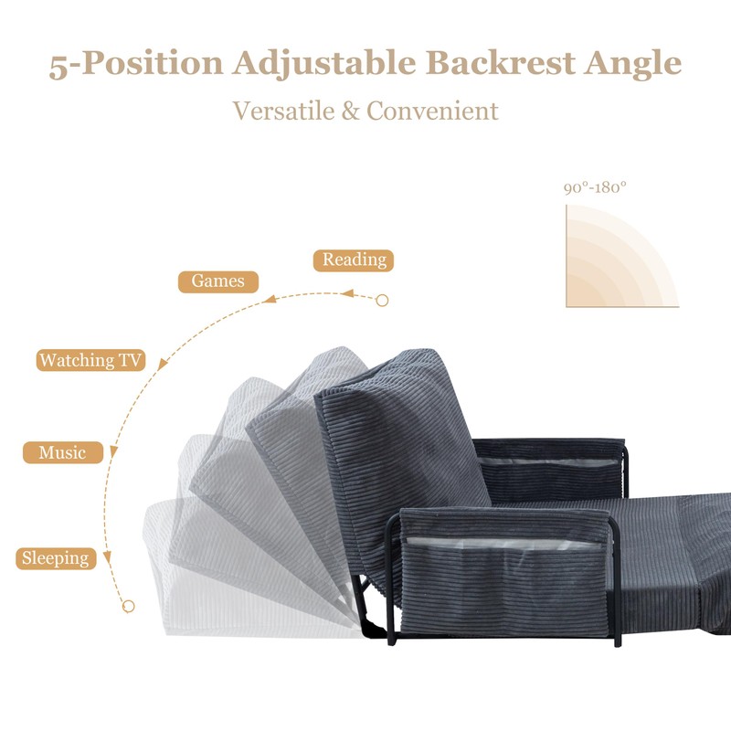 YOSHOOT Lazy Floor Sofa Convertible Bean Bag Sofa Bed Couch,