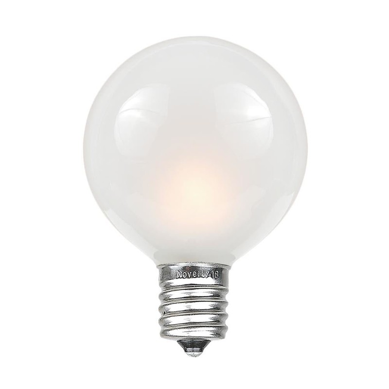 Novelty Lights 25 Pack G40 Frosted White Outdoor Globe Bulbs,
