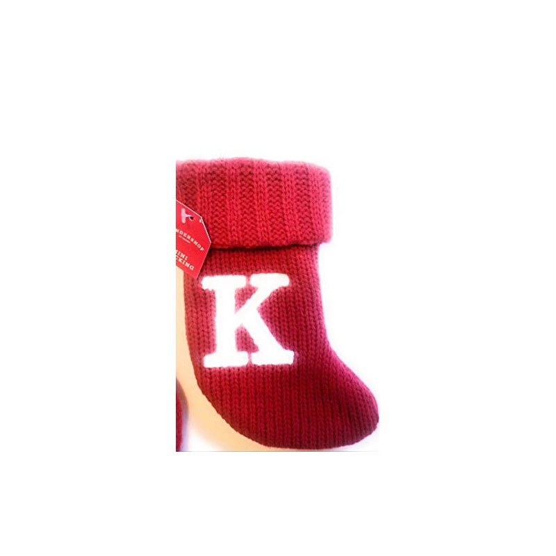 Wondershop Holiday Christmas Knit Mini Stocking Monogram Letter K Red
