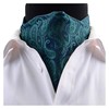 Gusleson Men's Green Cravat Self Tie Paisley Jacquard Woven Floral