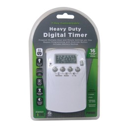 Prime Wire & Cable TNDHD002 2-Outlet Heavy Duty 7 day Digital Timer with 16 settings