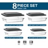 8-Piece Deep Glass Baking Dish Set with Plastic lids,Rectangular Glass