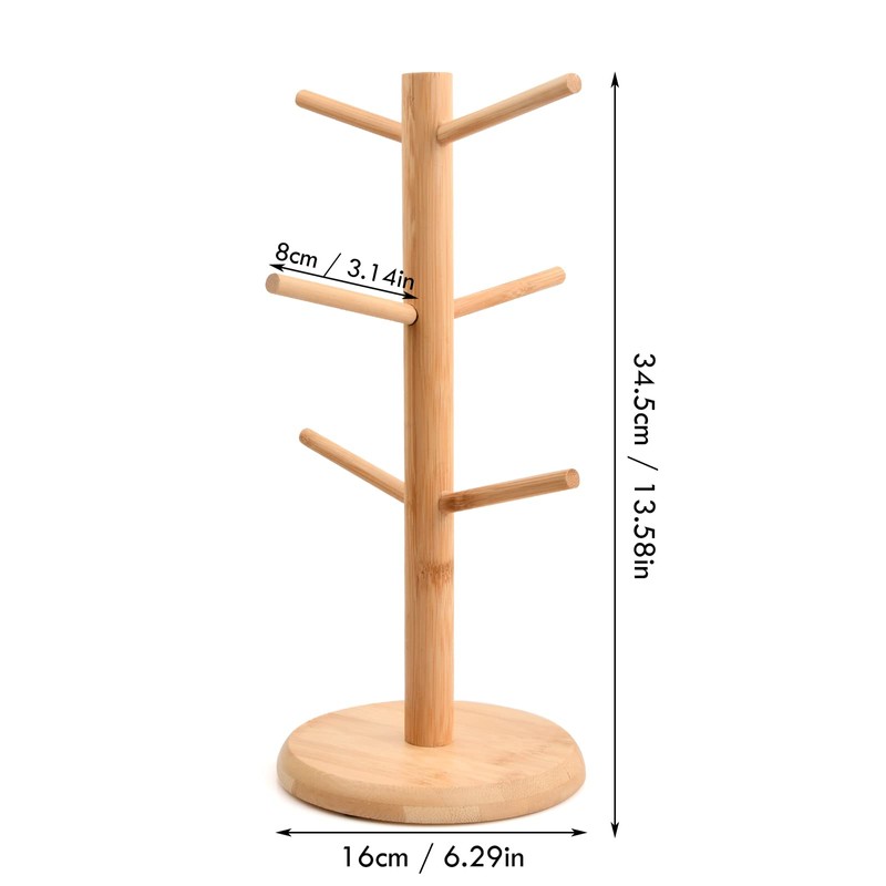 Chstarina Wooden Cup Stand, Bamboo Wooden Cup Holder, Pretzel Holder,