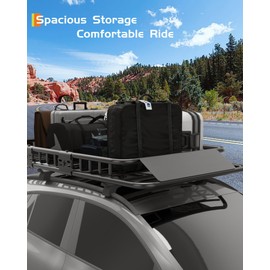 GarveeLife 64" x 39" Universal Roof Rack Carrier Basket, 200 Lbs Capacity Car Cargo Rack with Extension Luggage Holder Basket Heavy Duty for SUVs, Trucks, Vehicles