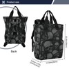 ZENWAWA Diaper Backpack Grey Skulls Pattern Multifunctional Nappy Bag Tote