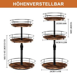 Spice Rack Rotating 3 Tier Rotating Organiser Spice Rack 360° Kitchen Spices Kitchen Organiser Corner Shelf Kitchen Spice Rack Standing Spice Holder for Kitchen Counter, Dining Table, Worktop