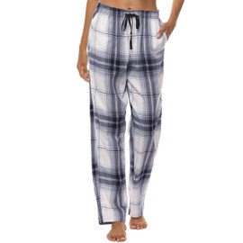 MoFiz Pjs 2-Pack Cotton Pajama Pant for Women Home Sleep Casual Pant Soft Comfort Lounge Bottom with Pocket 2T-1,XL