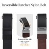 VANNANBA Mens Reversible Ratchet Nylon Belt-Adjustable No-Hole Design,Durable & Stylish