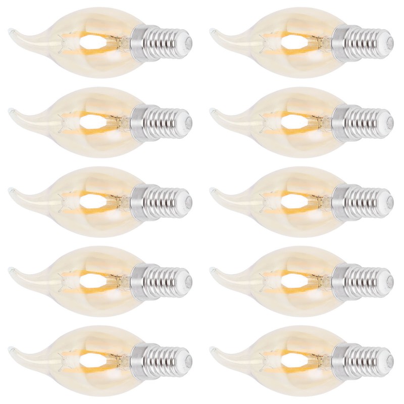 10PCS C35 LED Gold Filament Bulb 2700K 4W E14 Base