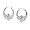 LeCalla 925 Sterling Silver Hoop Earrings Medium Large Antique Oval