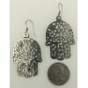 Moroccan Hamsa Earrings Sterling Silver Evil Eye Amulet Berber Hand