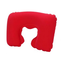 Naunna Inflatable Neck Pillow Inflatable Practical Soft and Compact Travel Pillow Ideal for Sleeping on Airplane, Train and Car (Red)