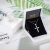 NINAMAID 925 Sterling Silver Cross Necklace for Women Mothers Day