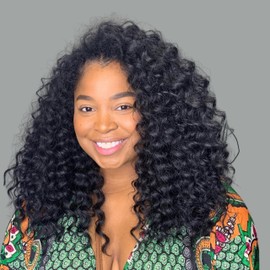 Prisyfab Kinky Curly Half Wig Human Hair 180% Density Wear Go Glueless Wigs Human Hair