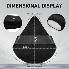 MOLOPPO 6Pcs Soft Triangle Powder Puff Set, Setting Powder Puffs for Face, Makeup Sponges for Foundation, Suitable for Liquid and Cream Cosmetic Makeup Tools（Pink+Black）