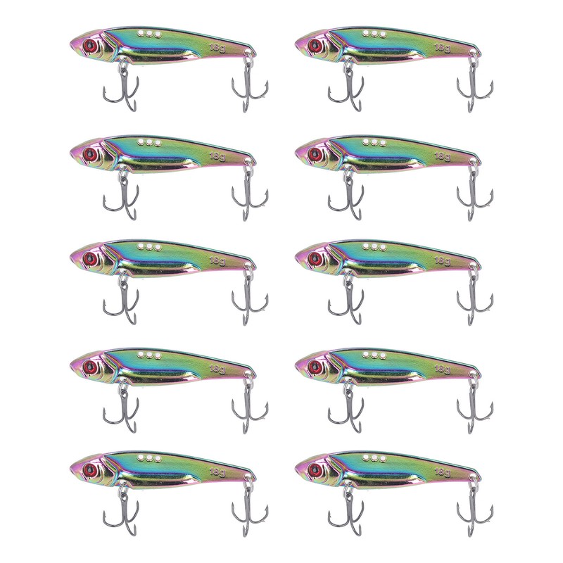 10PCS Fish Shape Artificial Bait High Simulation Aluminum Alloy Fishing
