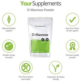 YourSupplements Your Supplements - D Mannose Pure Powder 125g | Natural & Non GMO | Vegetarian & Vegan Friendly | Scoop Included