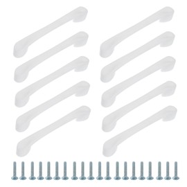 uxcell 10 Pack Plastic Cartoon Drawer Pulls, 5" ABS Closet Wardrobe Door Handle Furniture Accessory for Home Kitchen Cupboard, White