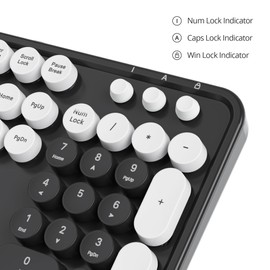 SbocKeeb Retro Punk Keyboard,Full Size Typewriter Keyboard Floating Key Design, Wired USB, with Foldable Stands Compatible with PC/Mac/Laptop/Computer Keyboard(Black)