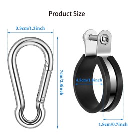 4 Pack Hanger Bracket Assembly Rubber Cushion Stainless Steel Airpower Line Clamp for 3-in-1 Wrap Air Hose Lines Tractor Trailer Semi Truck Accessories