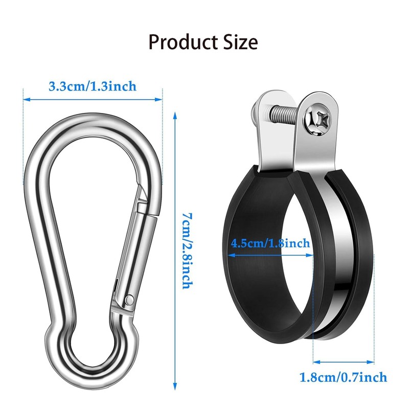 4 Pack Hanger Bracket Assembly Rubber Cushion Stainless Steel Airpower