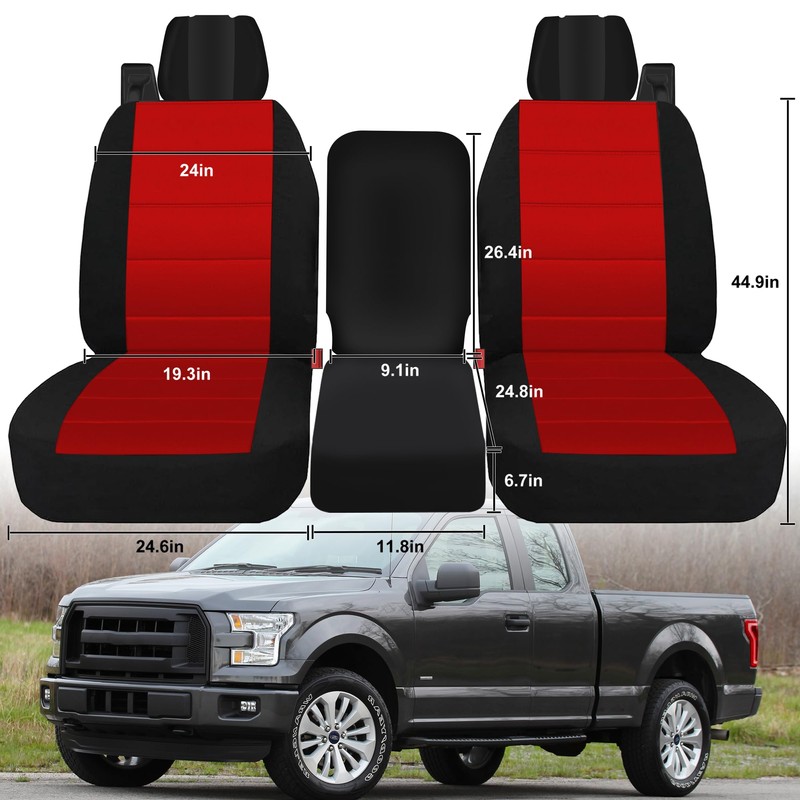 runfider Custom Heavy Duty Fabric 40/20/40 Split Bench Seat Covers