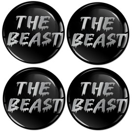 Skino Eu 4 x 68 mm Sticker for Hub Caps Hub Caps Hub Cap Wheel Cover Wheel Sticker Black Silver Beast Logo A 3168
