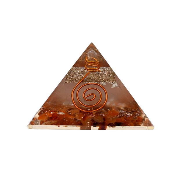 Amazing Gemstone Large Orgone Pyramid | Glow in Dark Carnelian