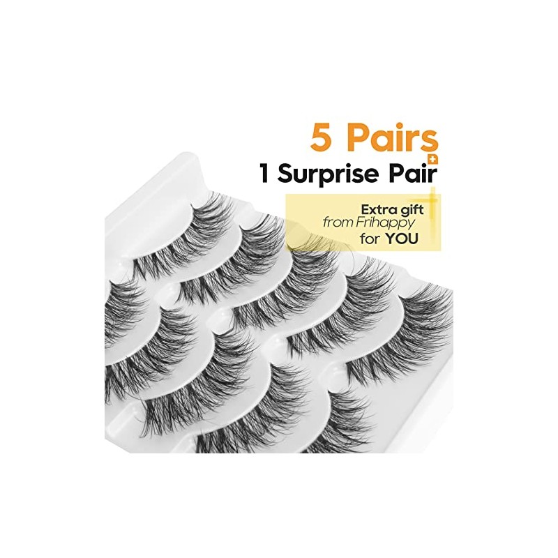 False Eyelashes Wispy Natural Look Lashes 5 Pairs Soft Faux